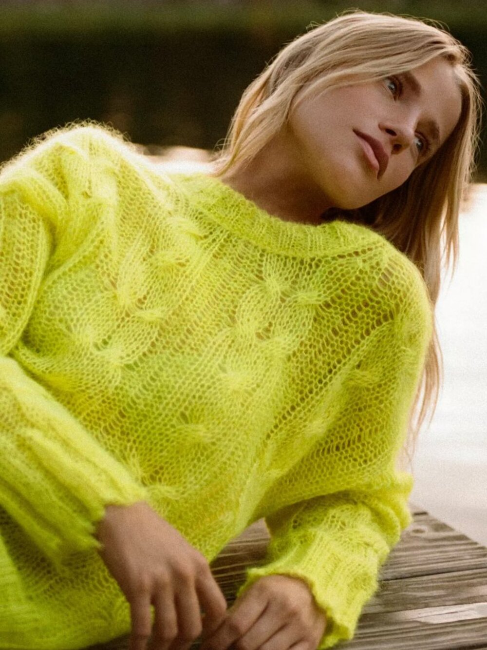Anthropologie The Posey Stitchy Distressed Wool Open Knit Sweater S